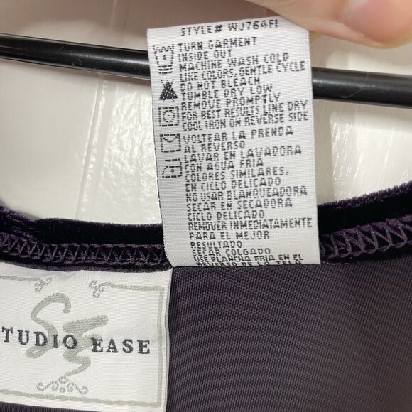 Vintage Velvet Maxi Dress 16 Black Sleeveless Stretch Whimsigoth Grunge Purple - Picture 5 of 9